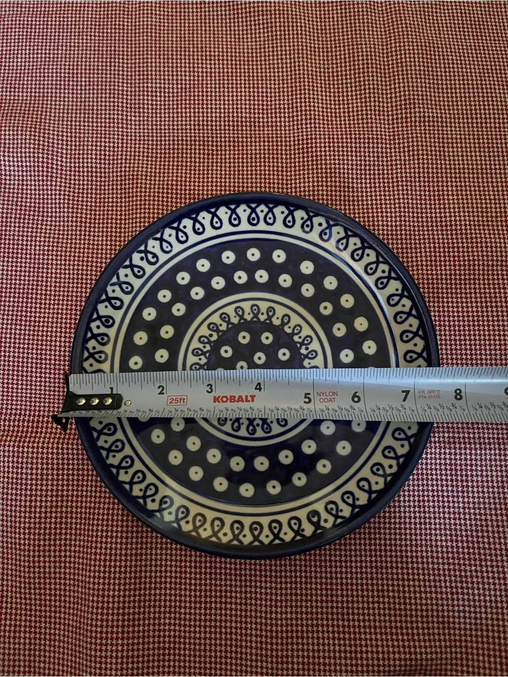 Boleslawiec polish pottery blue and white peacock pattern plate